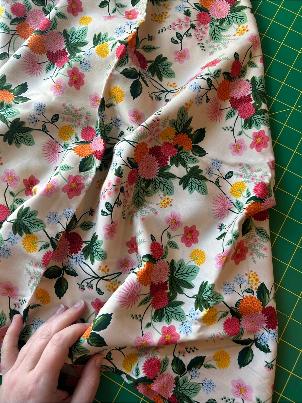 FABRIC DESTASH / Rifle Paper Co Dahlia Rayon - 2 yds